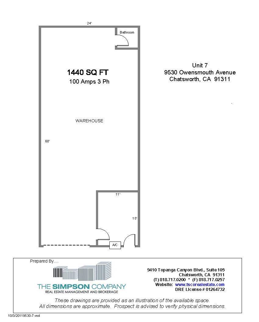 9530-9540 Owensmouth Ave, Chatsworth, CA à louer Plan d’étage– Image 1 sur 1