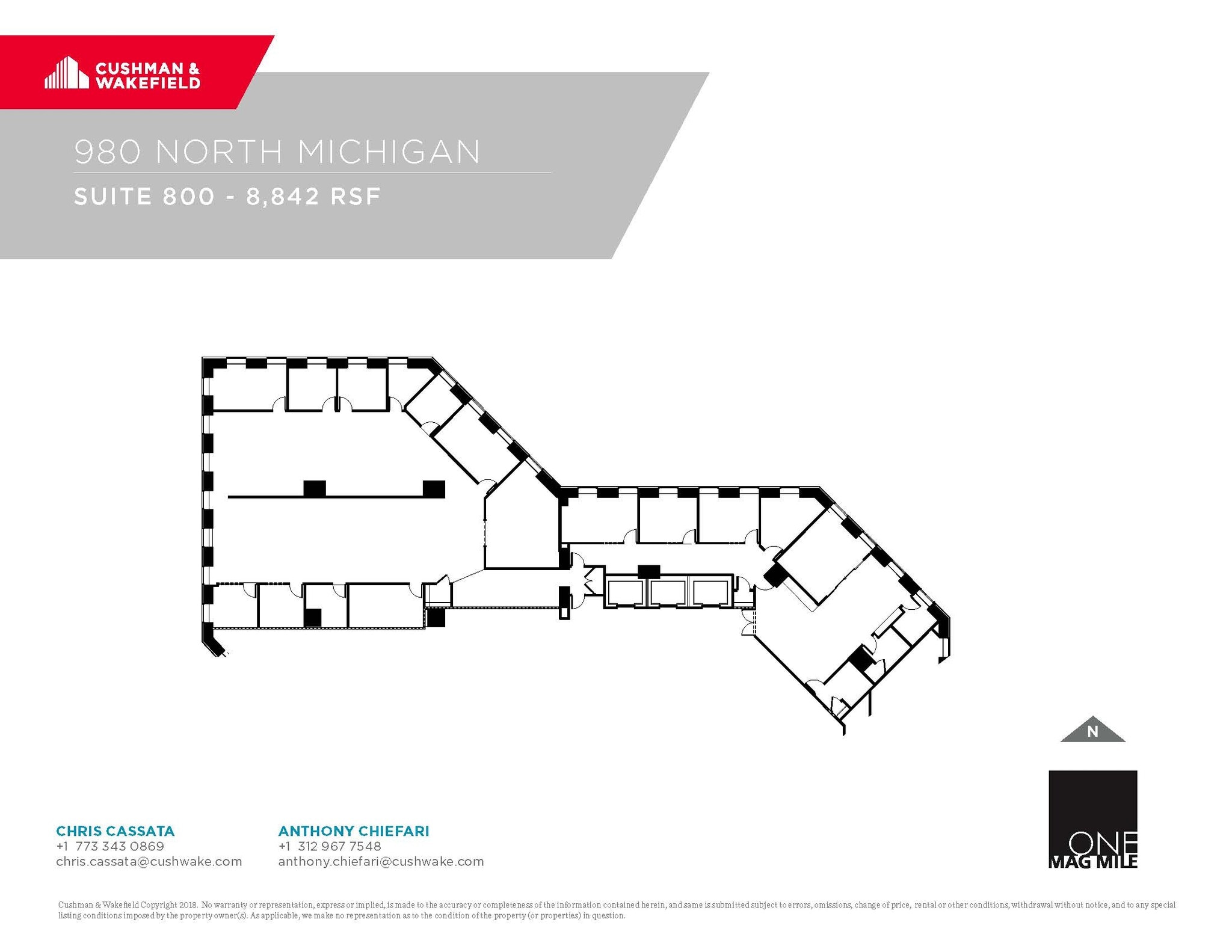 980 N Michigan Ave, Chicago, IL à louer Plan d’étage– Image 1 sur 1