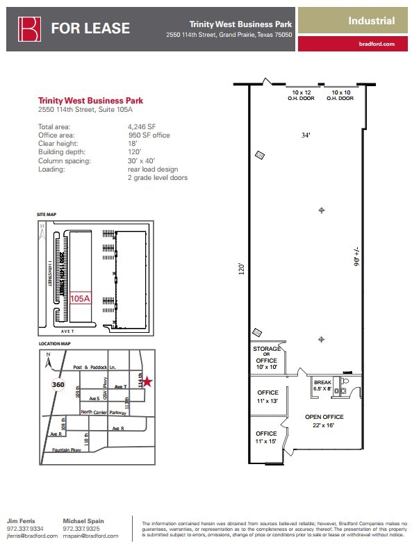 2550 114th St, Grand Prairie, TX à louer Plan d’étage– Image 1 sur 1