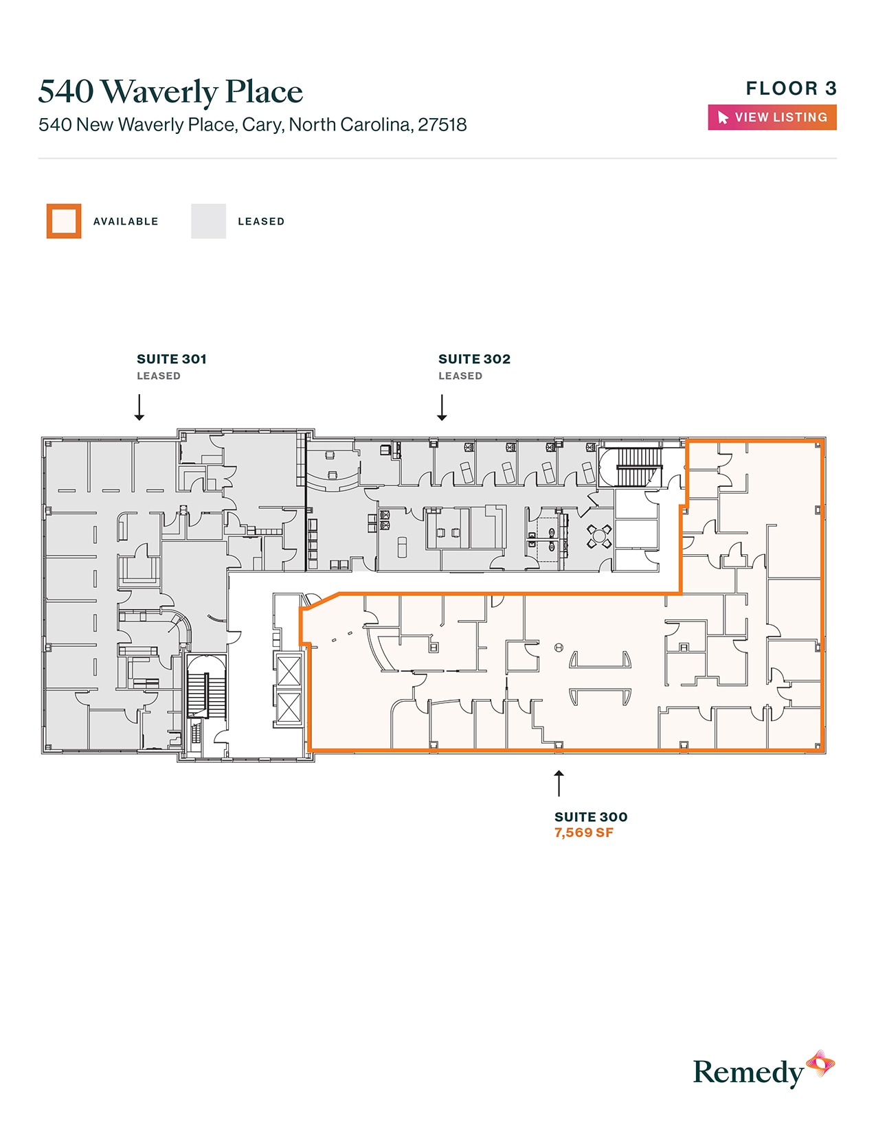 540 New Waverly Pl, Cary, NC à louer Plan d’étage– Image 1 sur 1