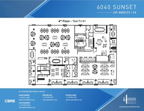 6040 W Sunset Blvd, Los Angeles, CA à louer Plan d’étage– Image 2 sur 4