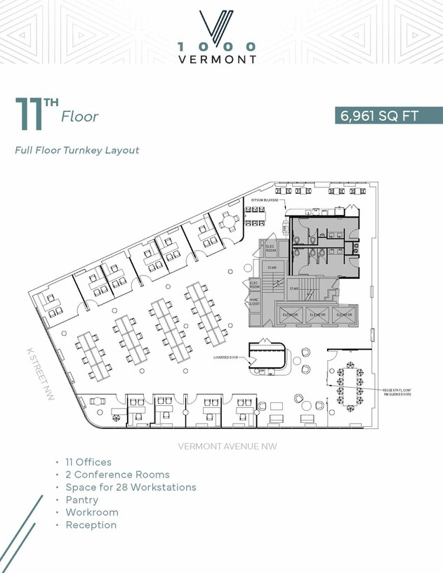 1000 Vermont Ave NW, Washington, DC à louer Plan d’étage– Image 1 sur 1