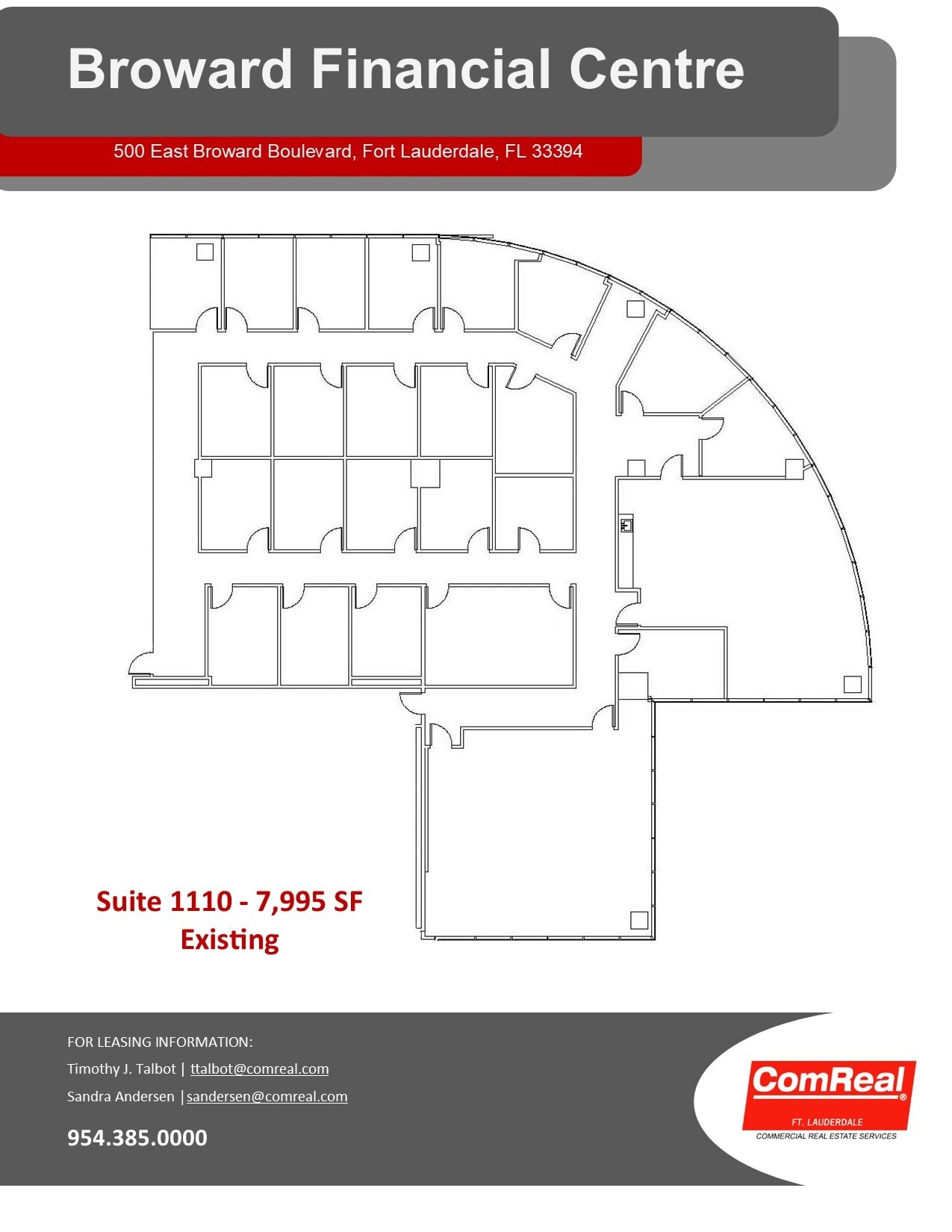 500 E Broward Blvd, Fort Lauderdale, FL à louer Plan d’étage– Image 1 sur 2