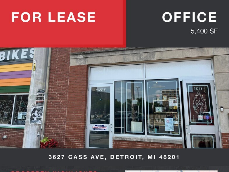3627 Cass Ave, Detroit, MI à louer - Photo de l’immeuble – Image 2 sur 9