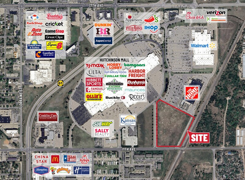 11th Ave, Hutchinson, KS à vendre - Aérien – Image 1 sur 3