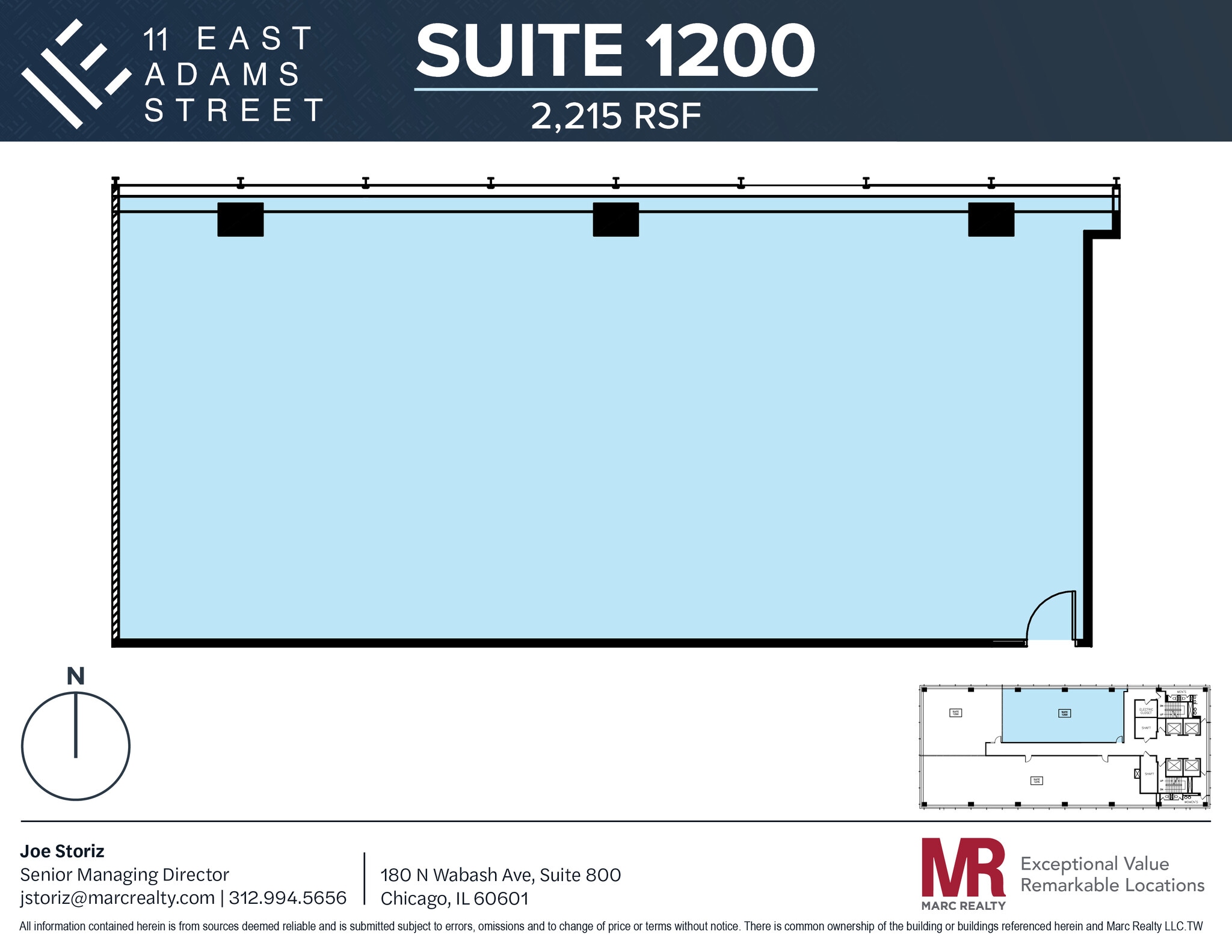 11 E Adams St, Chicago, IL à louer Plan d’étage– Image 1 sur 1