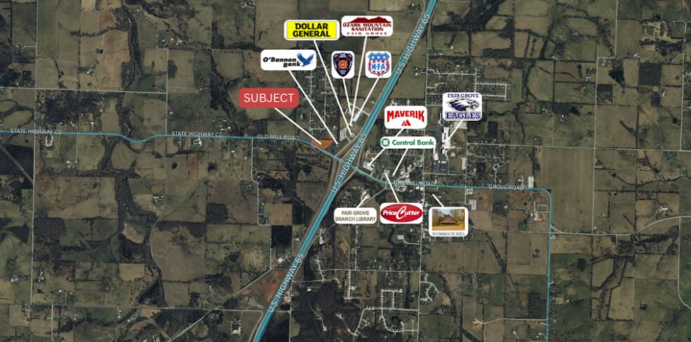 425 Old Mill Rd, Fair Grove, MO à vendre - Aérien – Image 2 sur 3