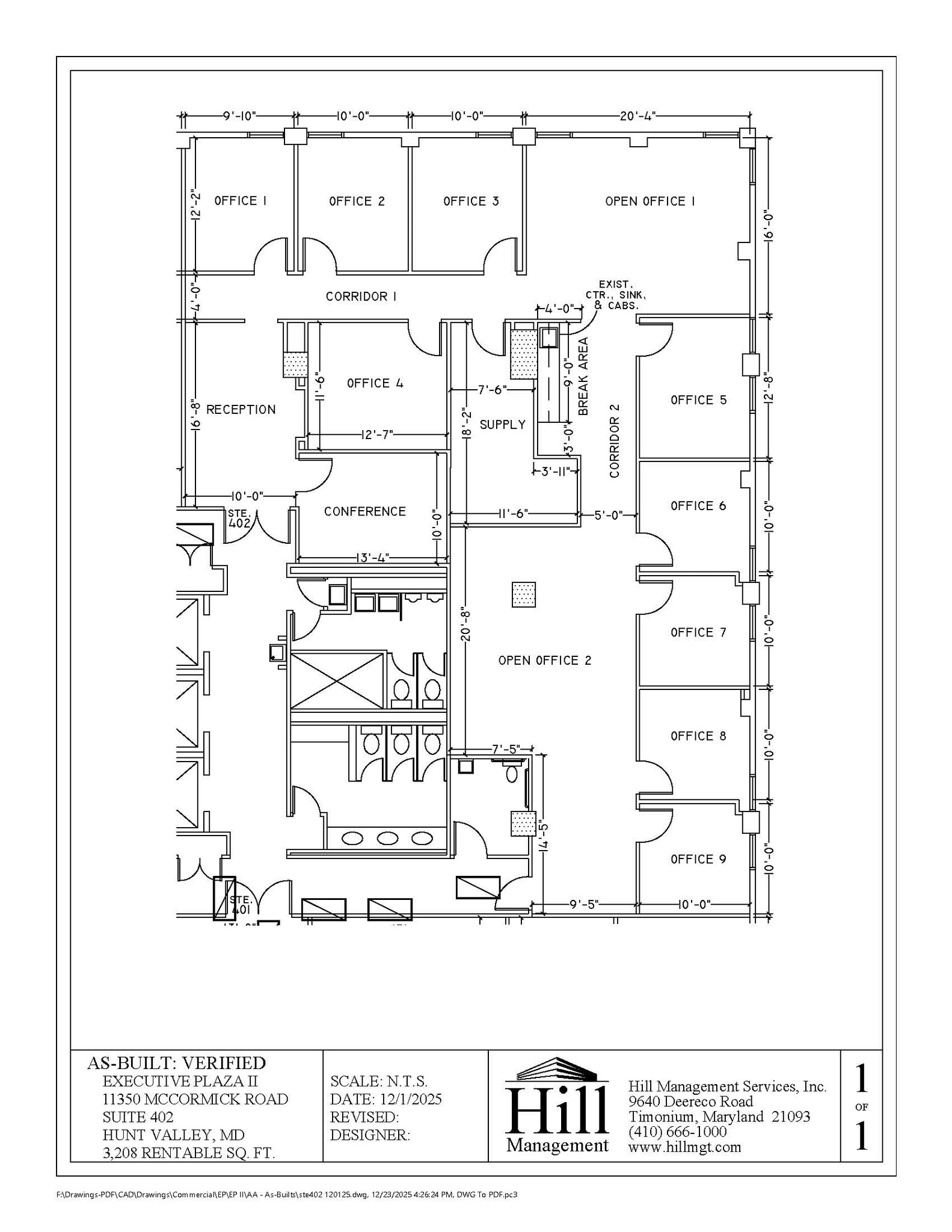 11350 McCormick Rd, Hunt Valley, MD à louer Plan d’étage– Image 1 sur 1