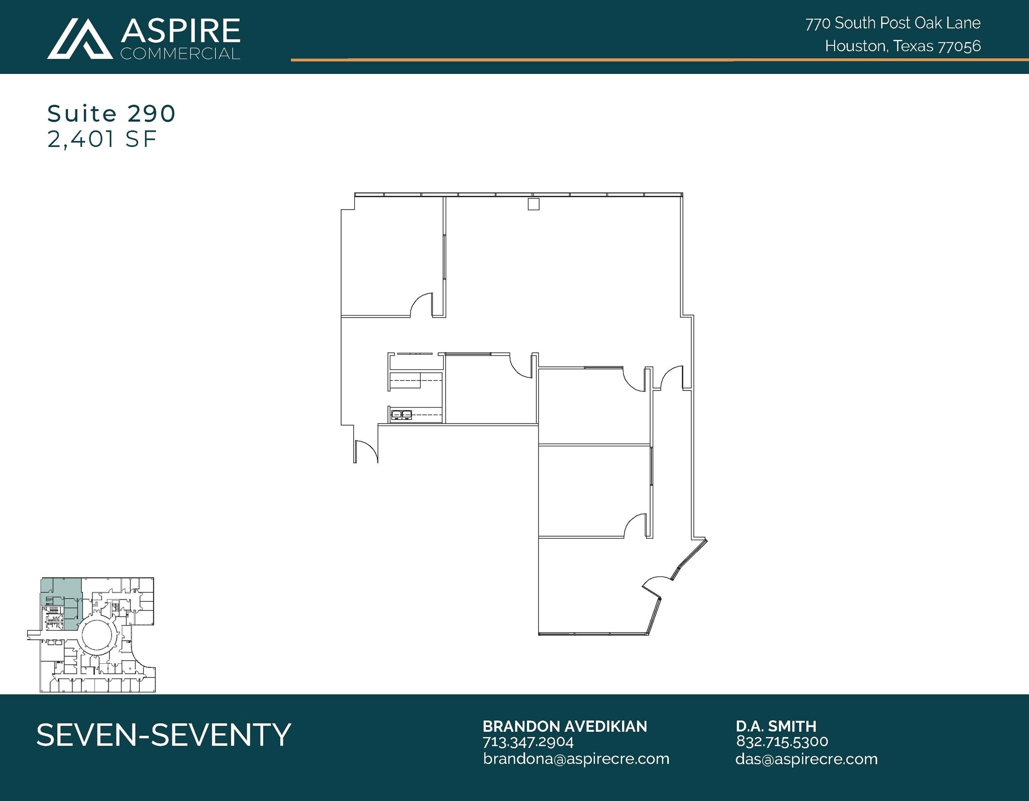 770 S Post Oak Ln, Houston, TX à louer Plan d’étage– Image 1 sur 1
