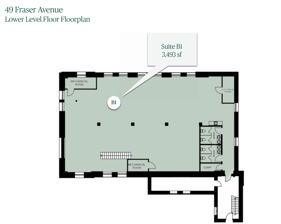 49 Fraser Ave, Toronto, ON à louer Plan d’étage– Image 1 sur 1