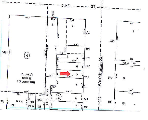 309 S Washington St, Alexandria, VA à louer - Plan cadastral – Image 2 sur 4