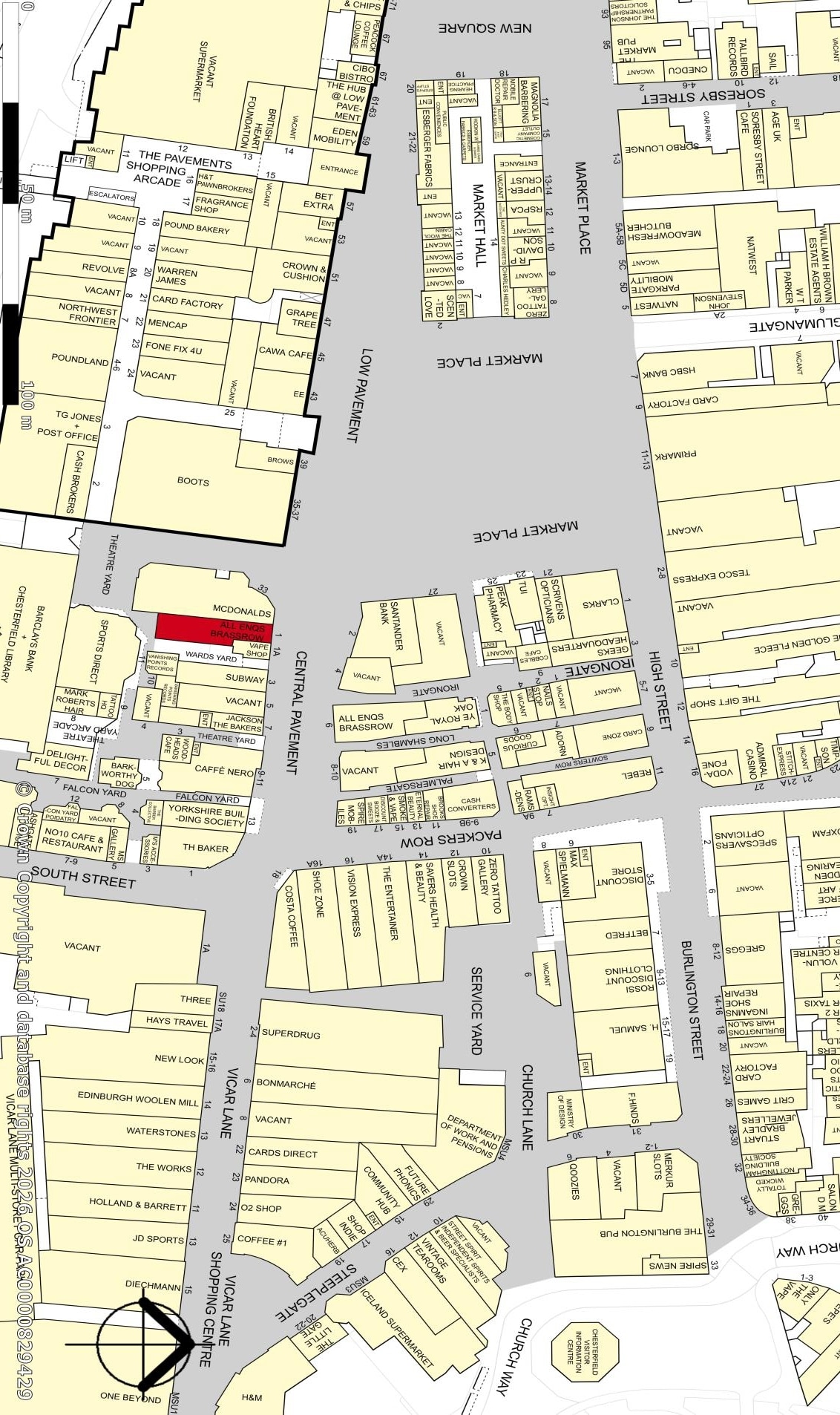 1 Low Pavement, Chesterfield à louer Plan cadastral– Image 1 sur 2