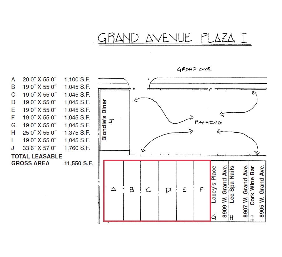 8905-8923 W Grand Ave, River Grove, IL à louer Plan d’étage– Image 1 sur 1