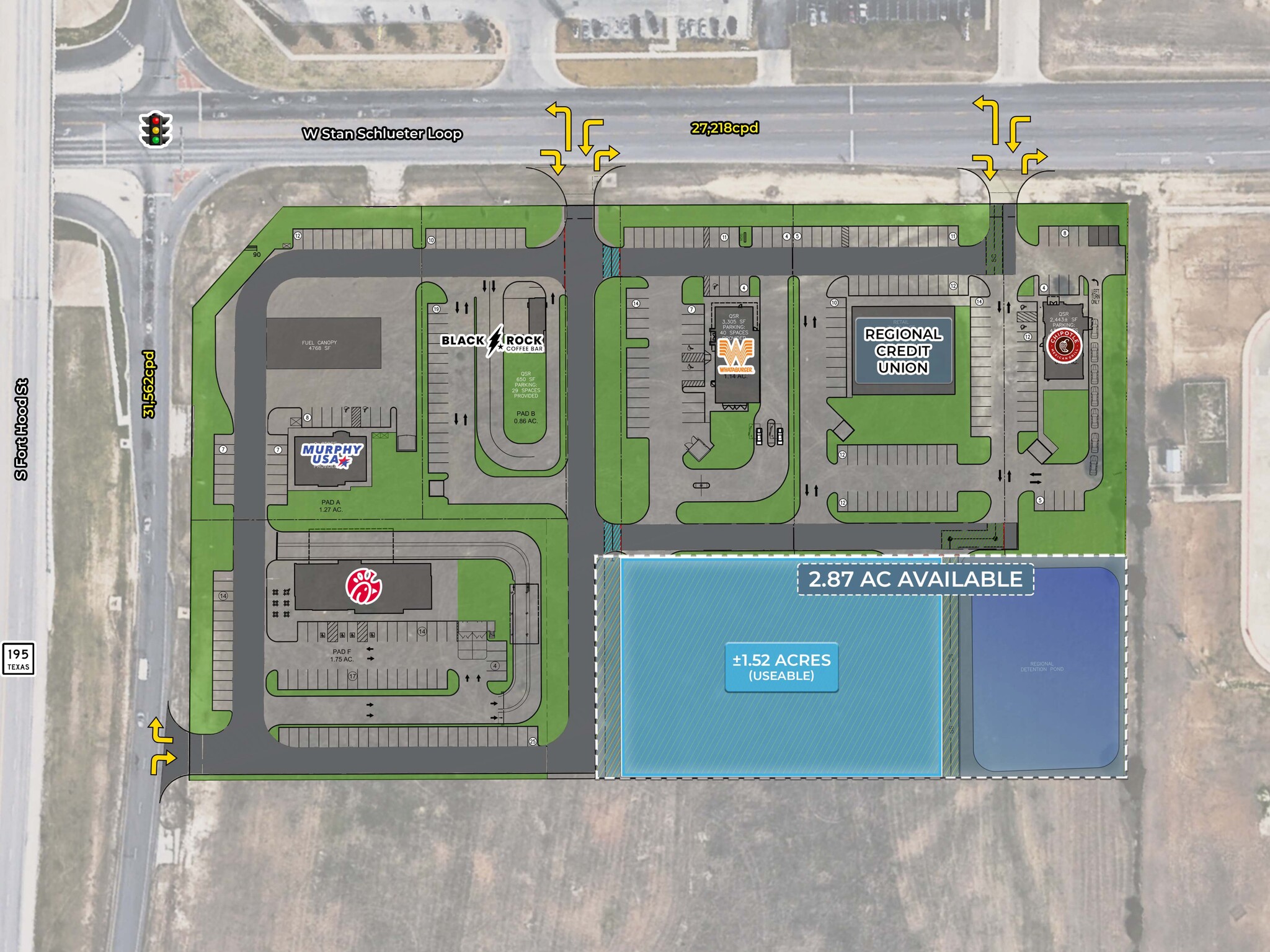 Highway 195 & Stan Schlueter Loop, Killeen, TX à louer Plan de site– Image 1 sur 4