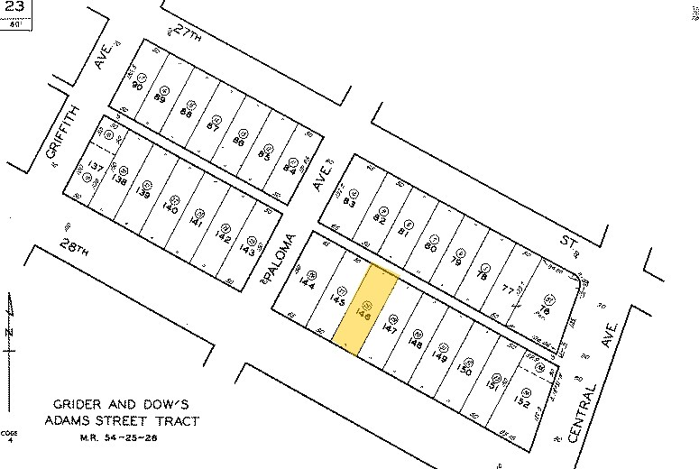 1013 E 28th St, Los Angeles, CA à vendre Plan cadastral– Image 1 sur 2