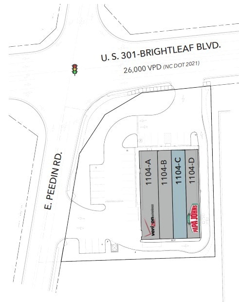 1104 N Brightleaf Blvd, Smithfield, NC à louer Plan de site– Image 1 sur 1