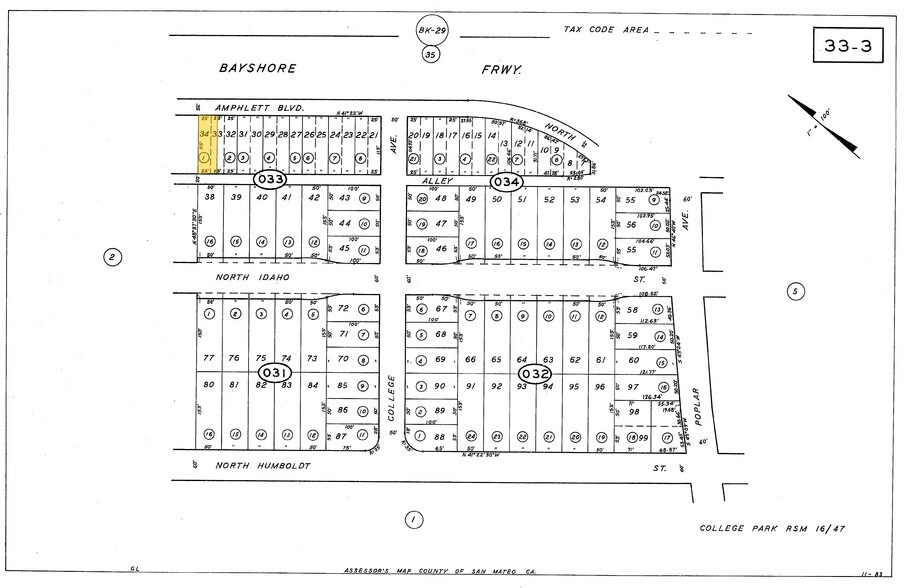 739 N Amphlett Blvd, San Mateo, CA à vendre - Plan cadastral – Image 3 sur 8