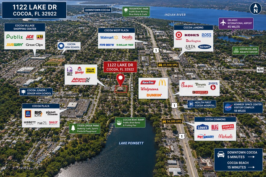 1122 Lake Dr, Cocoa, FL à vendre - Photo de l’immeuble – Image 2 sur 21