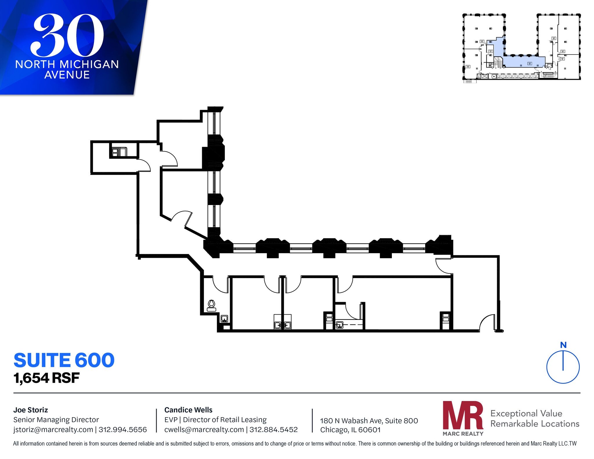 30 N Michigan Ave, Chicago, IL à louer Plan d’étage– Image 1 sur 10