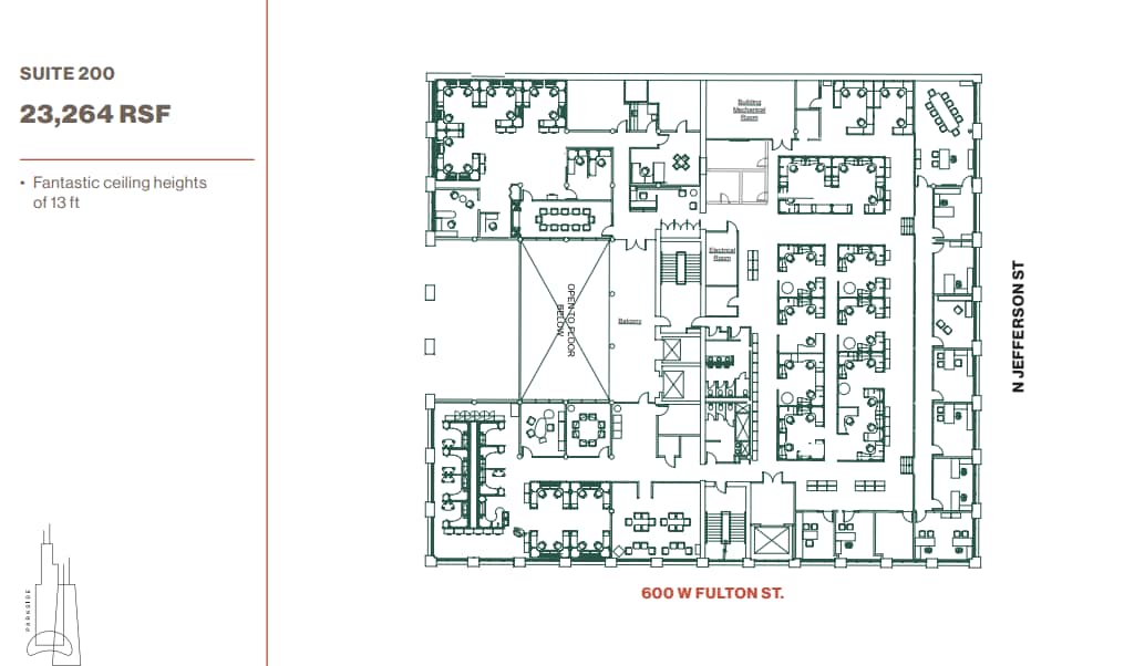 600 W Fulton St, Chicago, IL à louer Plan d’étage– Image 1 sur 1