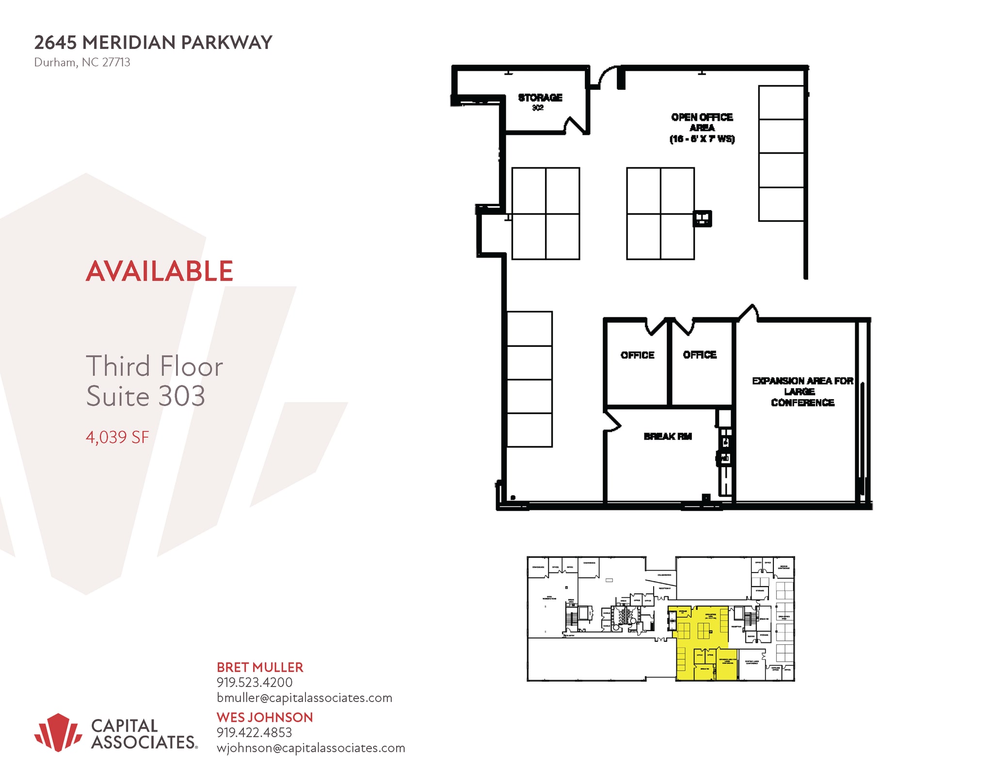 2645 Meridian Pky, Durham, NC à louer Plan d’étage– Image 1 sur 1