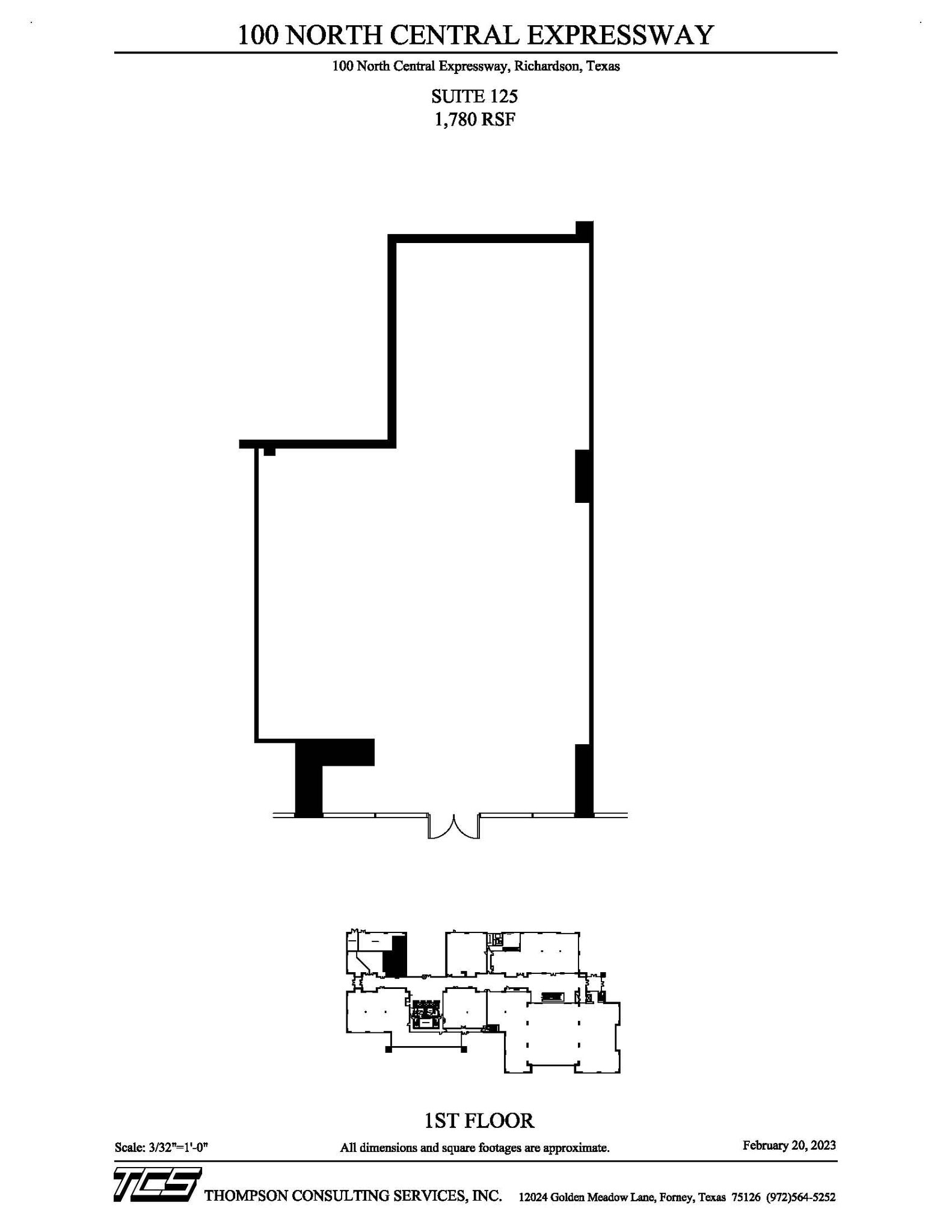 100 N Central Expy, Richardson, TX à louer Plan d’étage– Image 1 sur 6