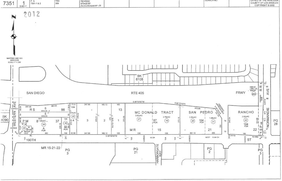 1361 W 190th St, Gardena, CA à louer - Plan cadastral – Image 3 sur 4