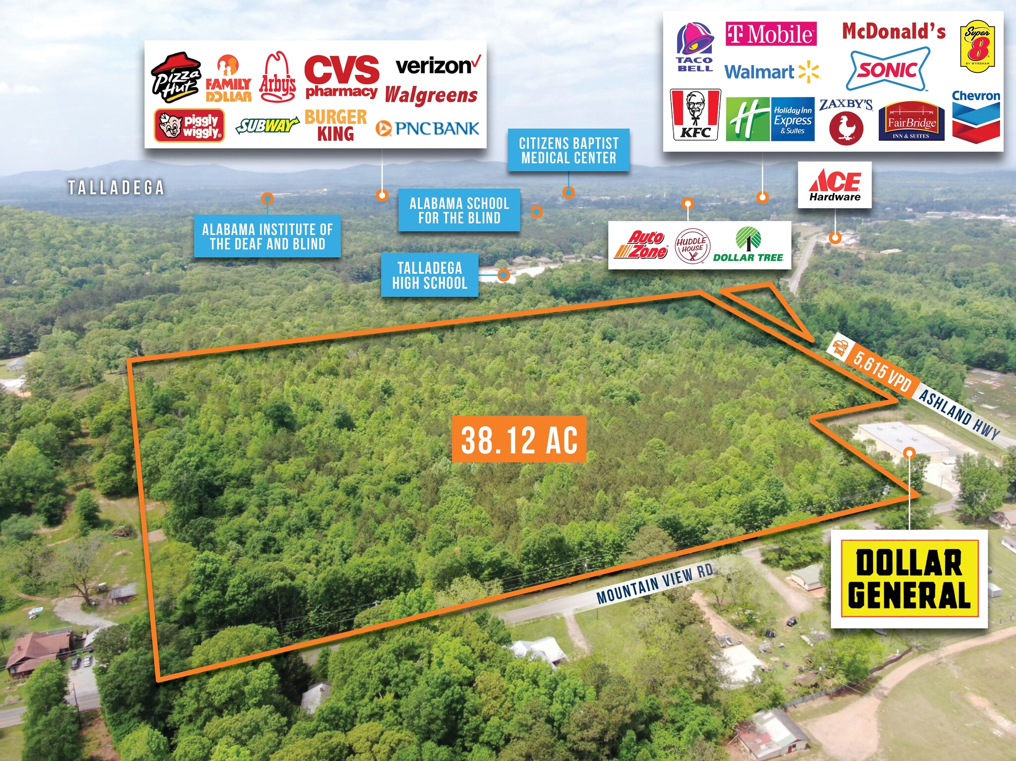 Adj. to 20 Mountain View Rd, Talladega, AL à vendre Photo principale– Image 1 sur 6