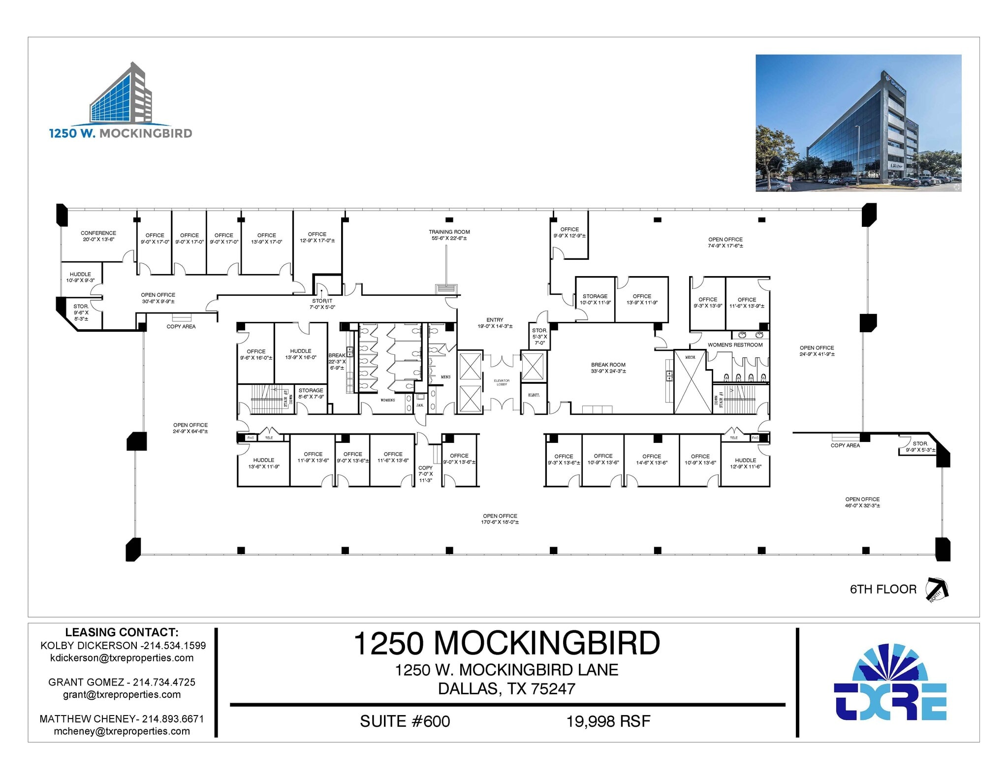 1250 W Mockingbird Ln, Dallas, TX à louer Plan d’étage– Image 1 sur 2