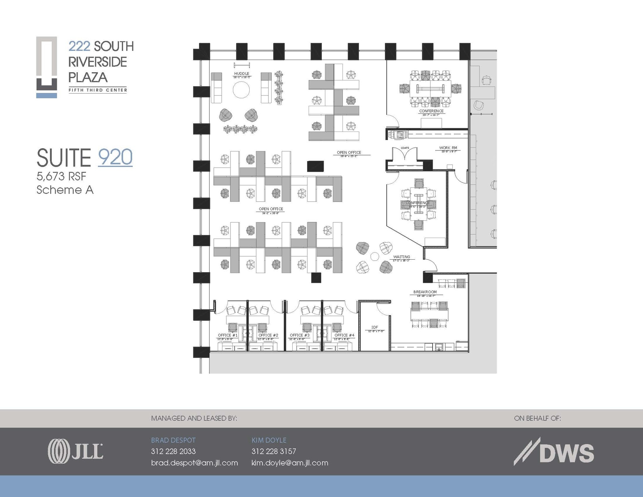 222 S Riverside Plz, Chicago, IL à louer Plan d’étage– Image 1 sur 2