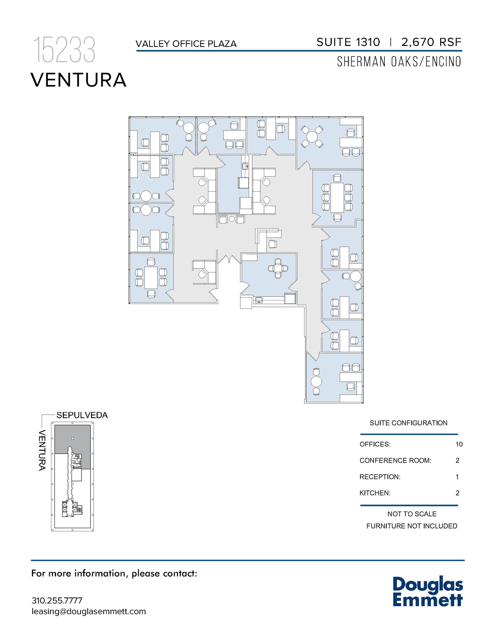 15233 Ventura Blvd, Sherman Oaks, CA à louer Plan d’étage– Image 1 sur 1
