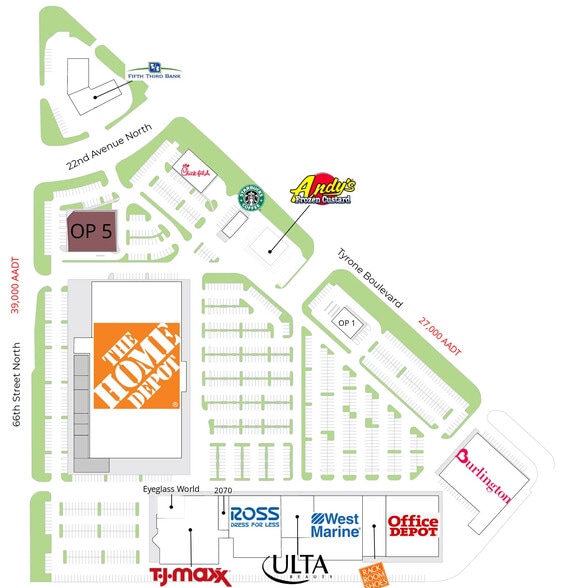 2066 Tyrone Blvd N, Saint Petersburg, FL à louer - Plan de site – Image 3 sur 3