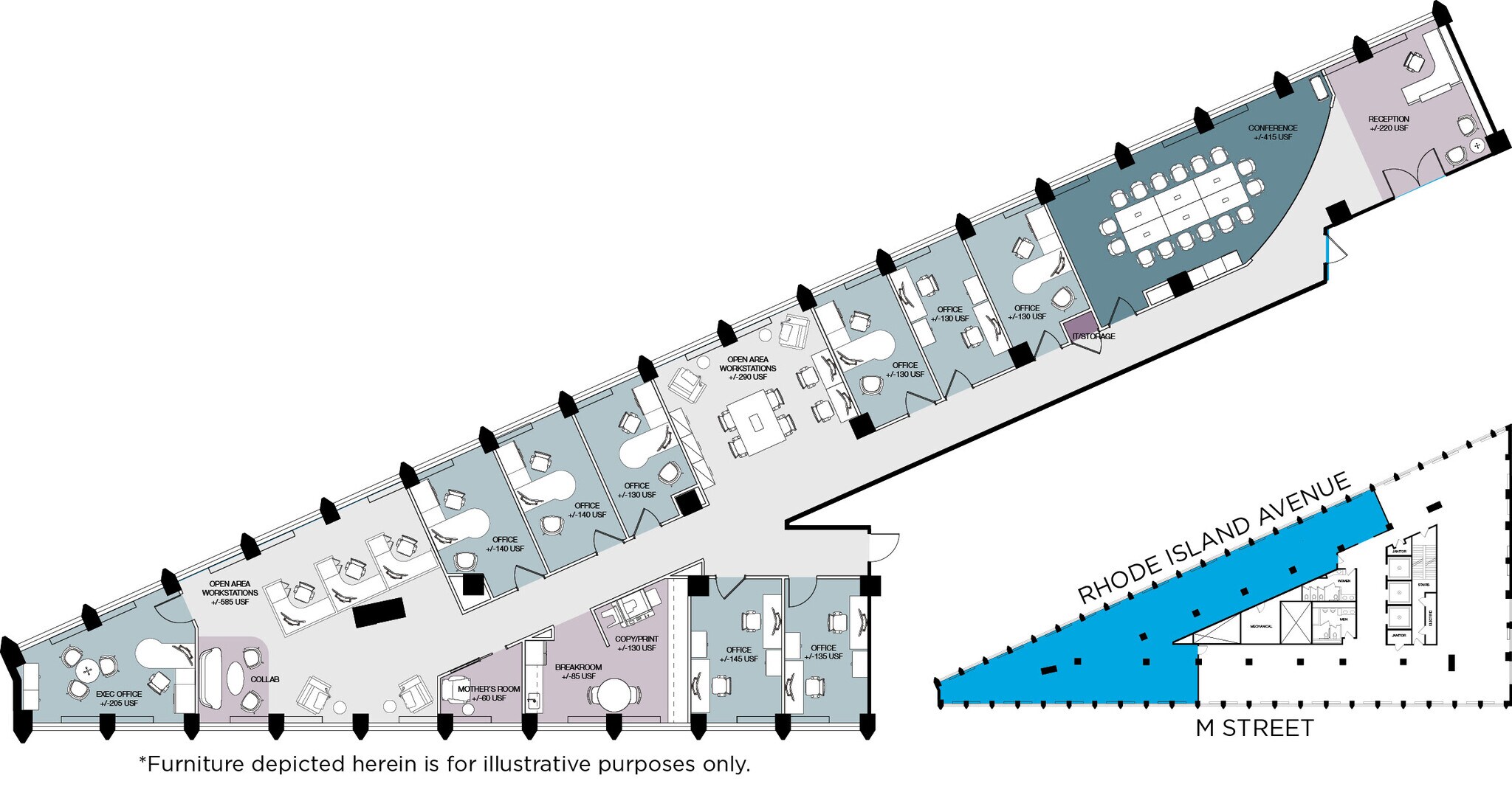1730 Rhode Island Ave NW, Washington, DC à louer Plan d’étage– Image 1 sur 14