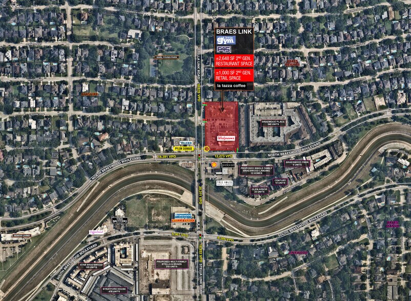 8415-8431 Stella Link Rd, Houston, TX à louer - Aérien – Image 1 sur 5