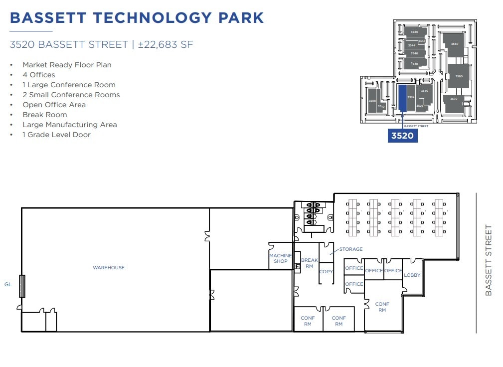 3550-3580 Bassett St, Santa Clara, CA à louer Plan d’étage– Image 1 sur 1