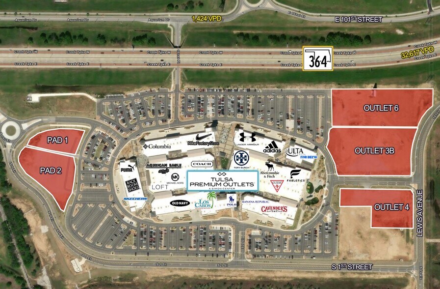 801 E Outlet Dr, Jenks, OK à vendre - Aérien – Image 2 sur 2