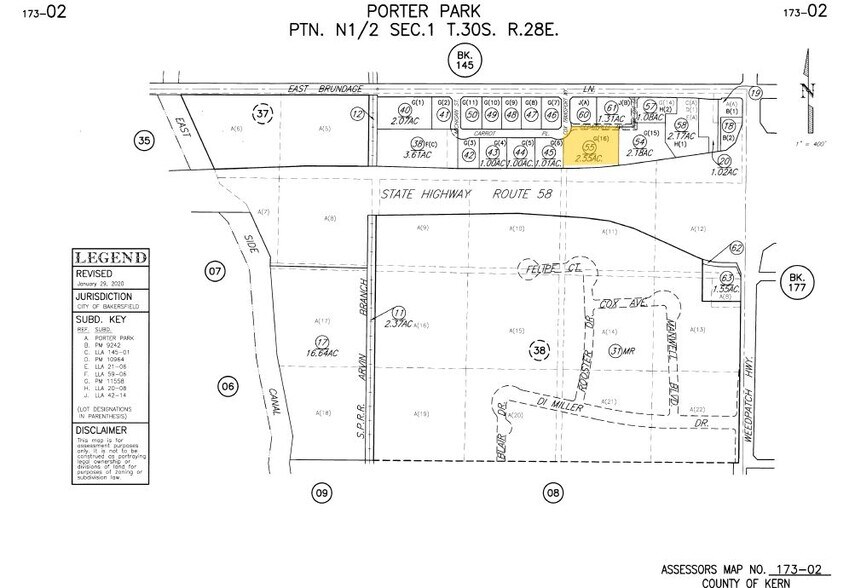 E Brundage Ln, Bakersfield, CA à vendre - Plan cadastral – Image 2 sur 2