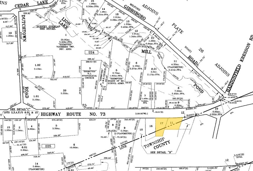 336-338 Route 73, Voorhees, NJ à vendre - Plan cadastral – Image 2 sur 2