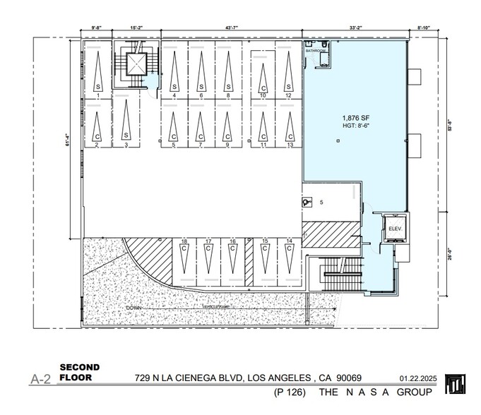 729-731 N La Cienega Blvd, Los Angeles, CA à louer - Plan d’étage – Image 3 sur 4