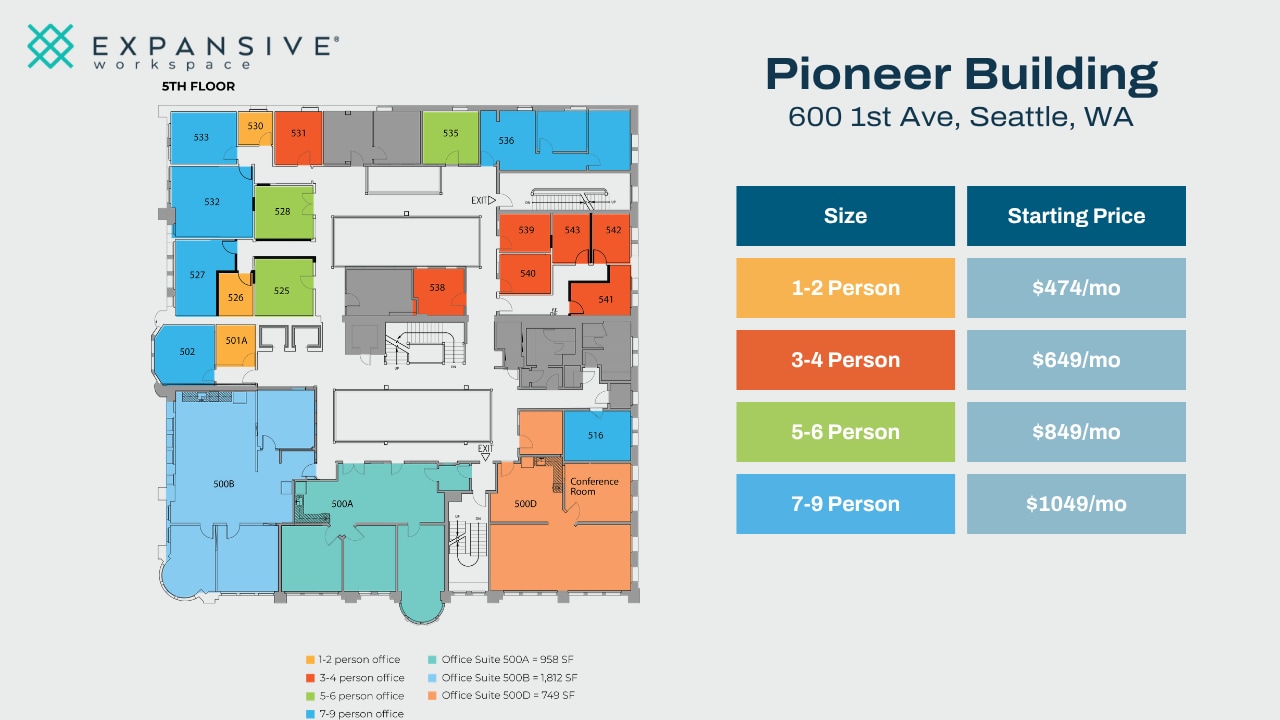 600 1st Ave, Seattle, WA à louer Plan d’étage– Image 1 sur 4