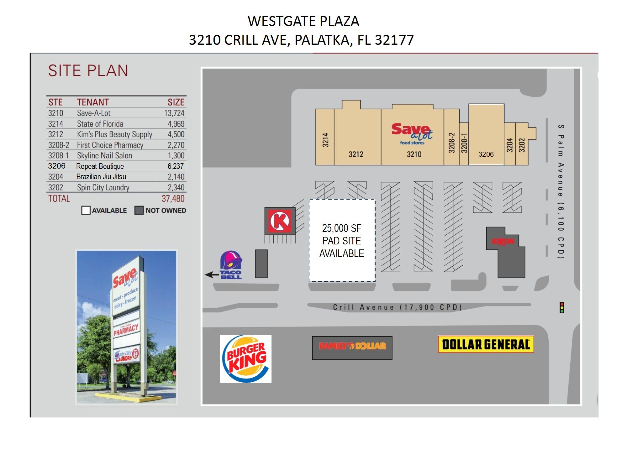 3210 Crill Ave, Palatka, FL à louer Plan de site– Image 1 sur 6