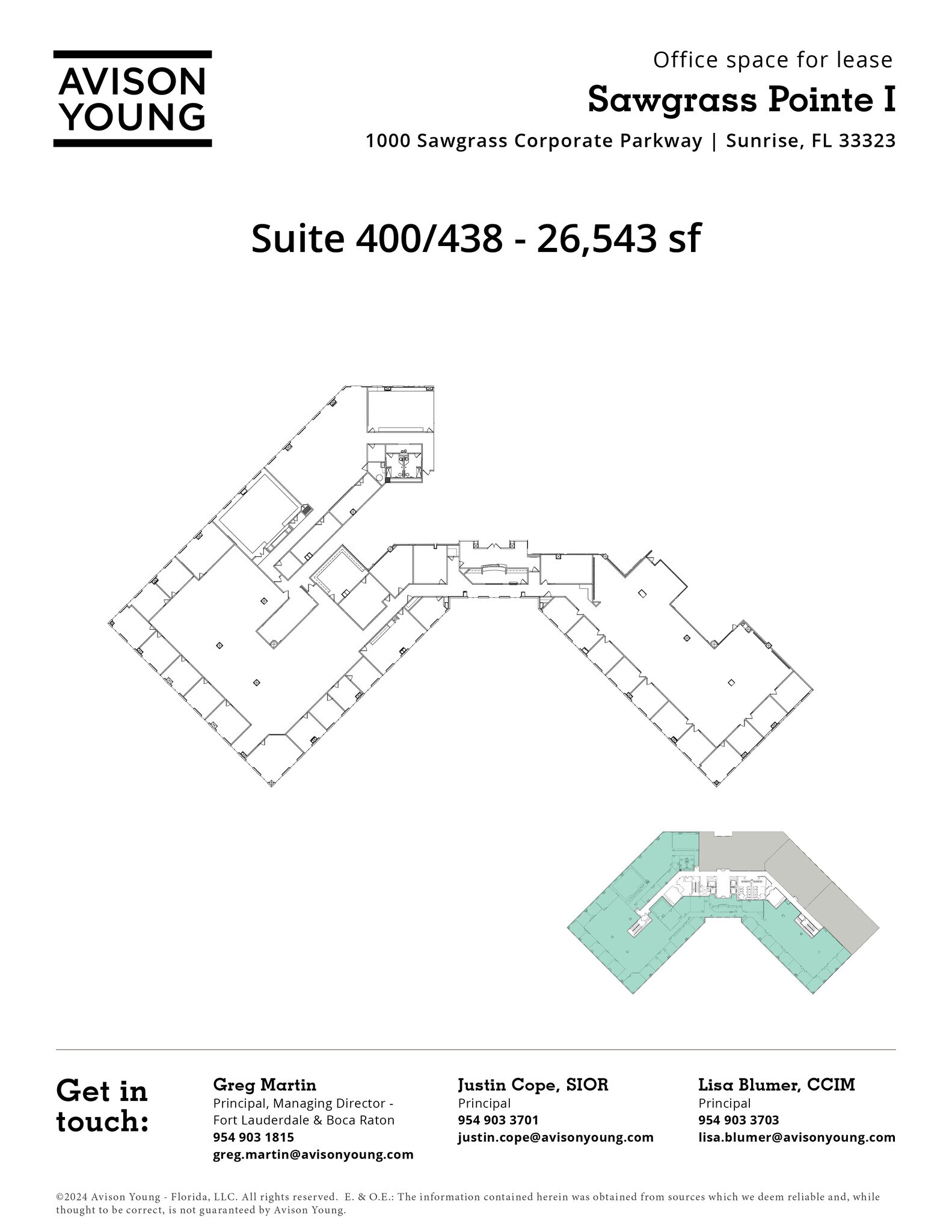 1000 Sawgrass Corporate Pkwy, Sunrise, FL à louer Plan d’étage– Image 1 sur 1