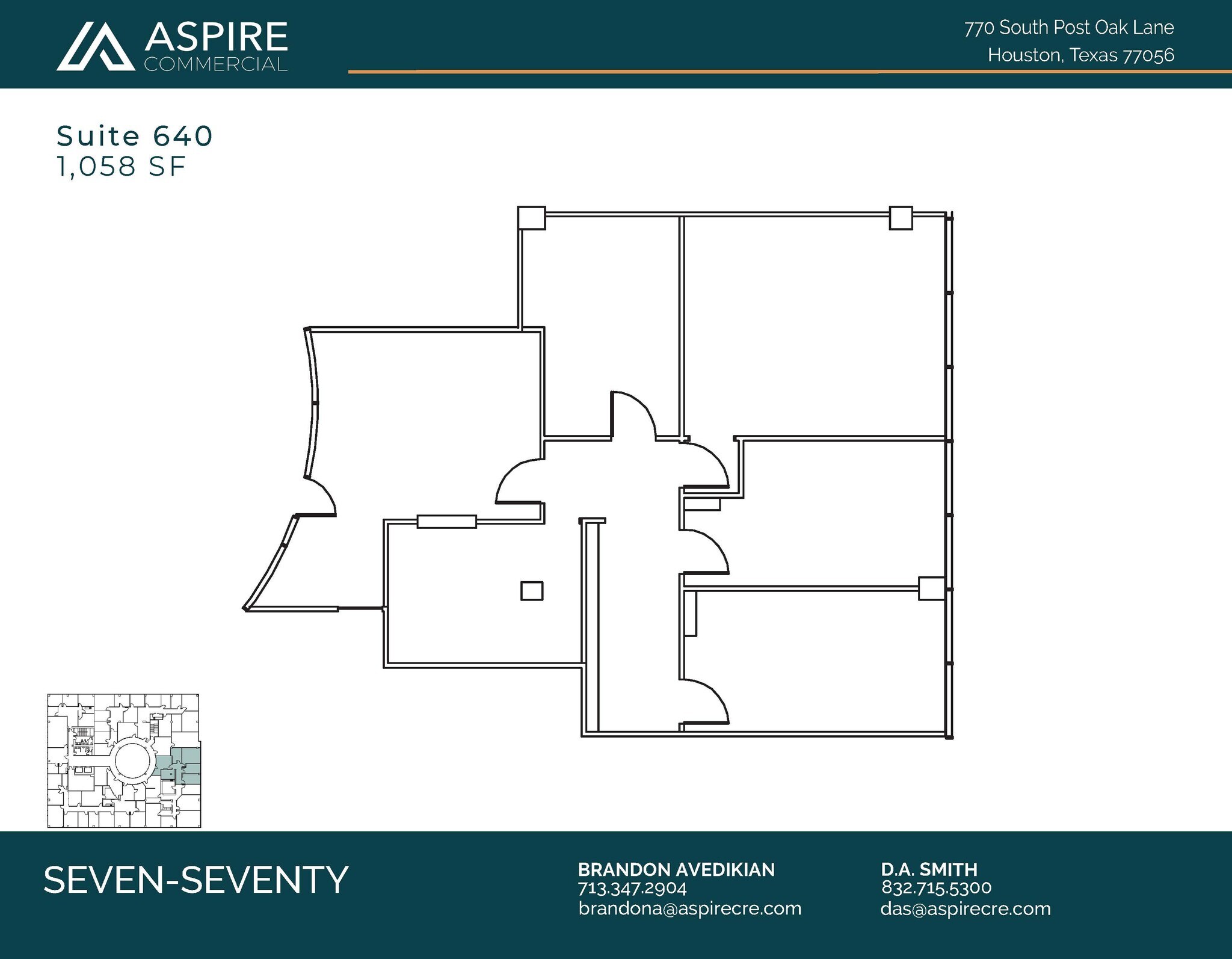770 S Post Oak Ln, Houston, TX à louer Plan d’étage– Image 1 sur 1