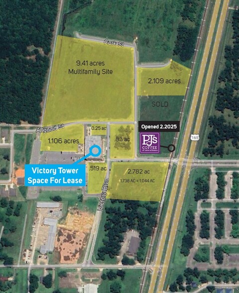 Victory Blvd - 17 Acres, Monroe, LA à vendre - Photo de l’immeuble – Image 1 sur 1