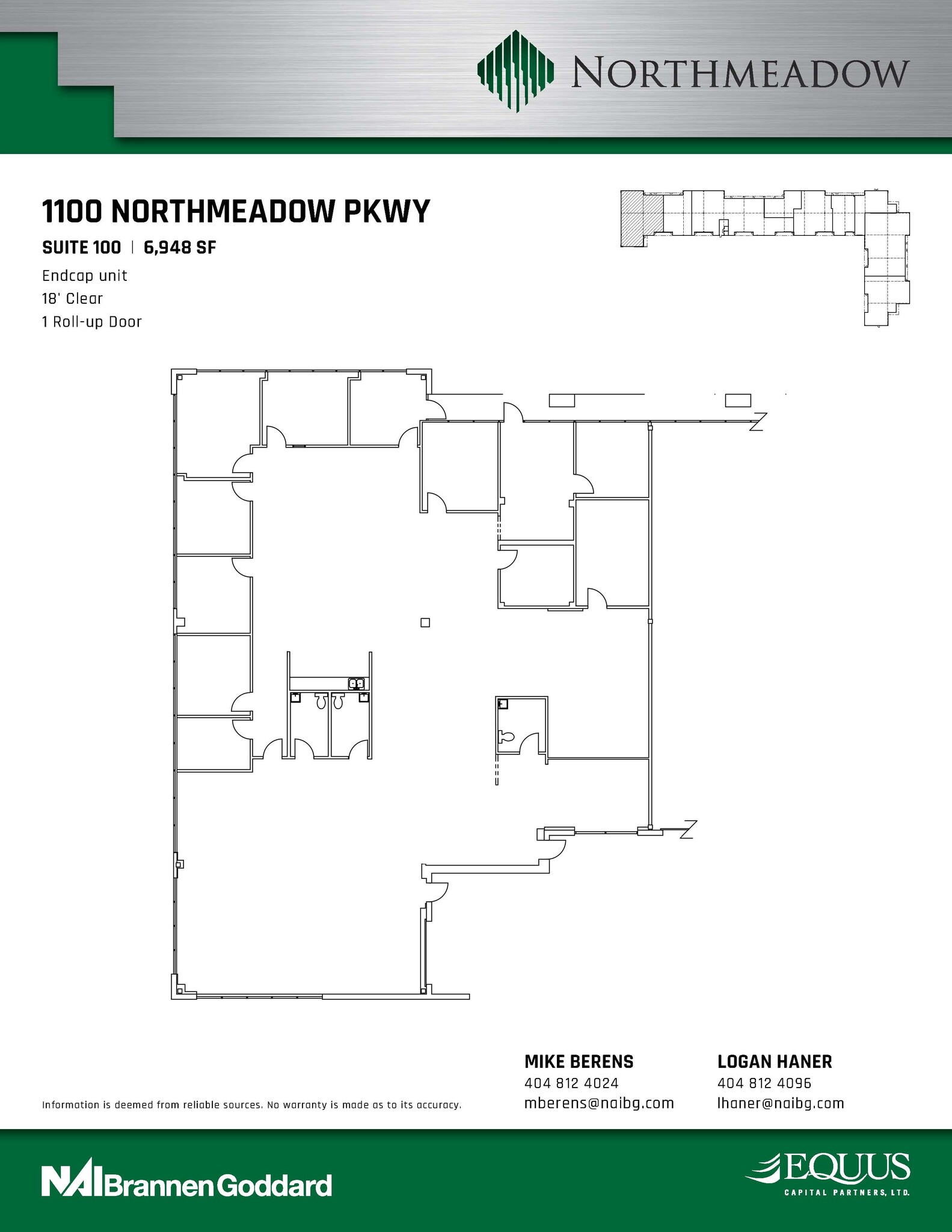 1100 Northmeadow Pky, Roswell, GA à louer Plan d’étage– Image 1 sur 2
