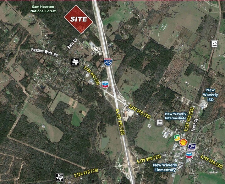 67 Kelly Ln, New Waverly, TX à vendre - Aérien – Image 2 sur 2