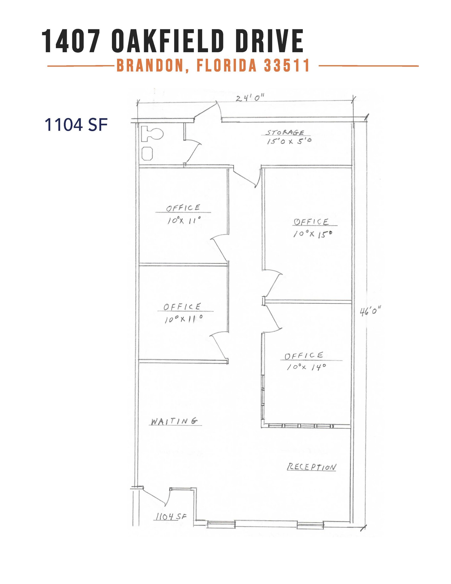 1387-1399 Oakfield Dr, Brandon, FL à louer Plan d’étage– Image 1 sur 1