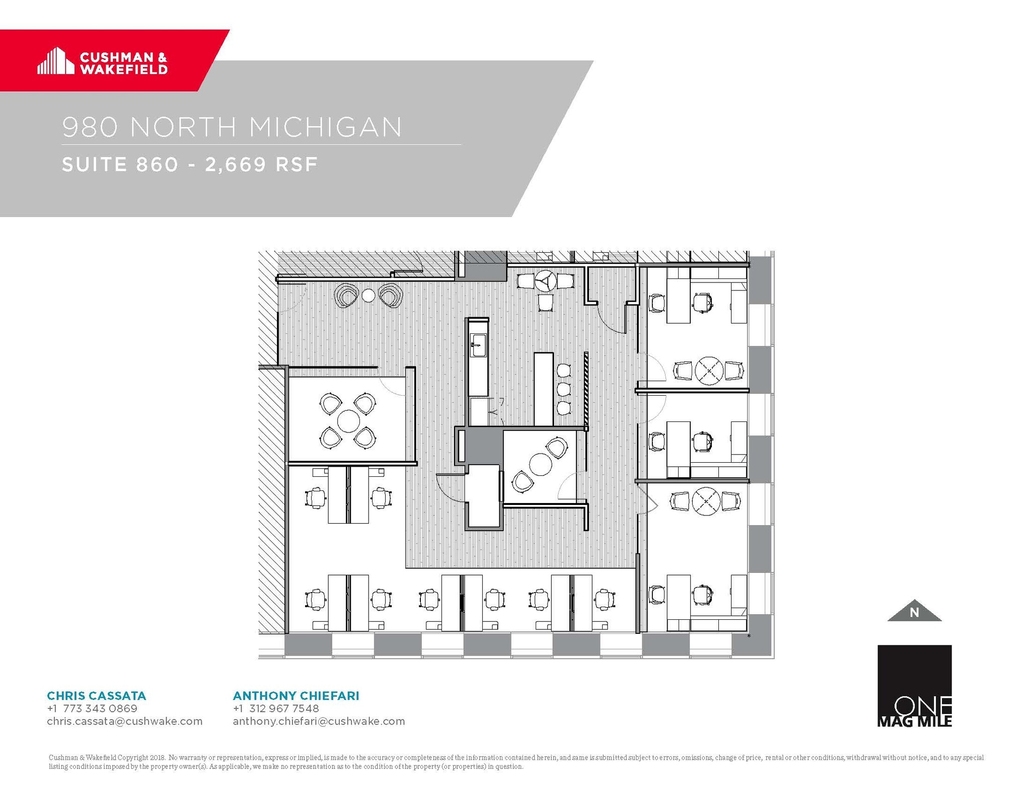980 N Michigan Ave, Chicago, IL à louer Plan d’étage– Image 1 sur 1