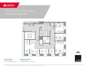 980 N Michigan Ave, Chicago, IL à louer Plan d’étage– Image 1 sur 1
