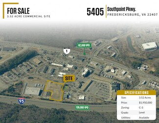 Plus de détails pour 5405 Southpoint Centre Blvd, Fredericksburg, VA - Terrain à vendre